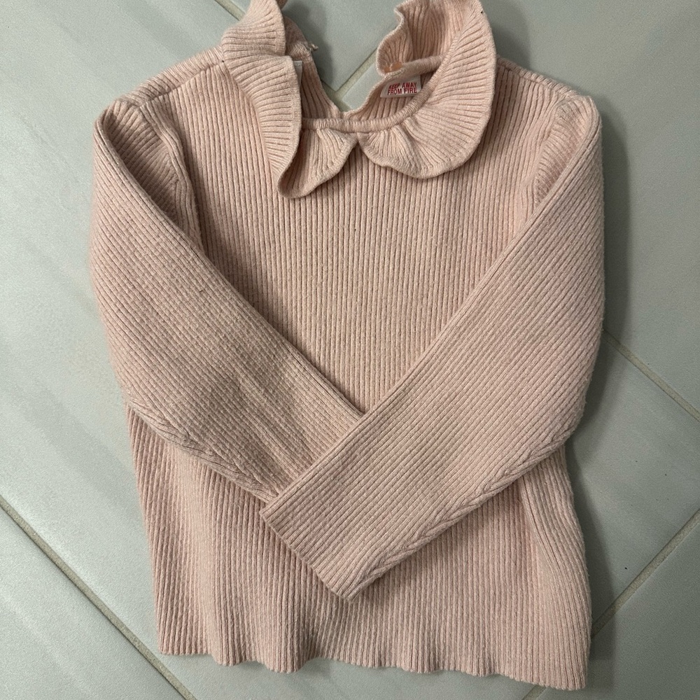 Zara Blush Pink Ribbed Sweater - Sz 2-3